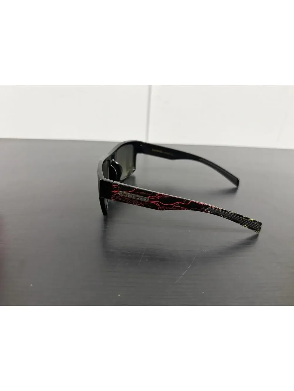 Vintage Biohazard Wrap Sunglasses Red Lightning Black Y2K BMX Skater